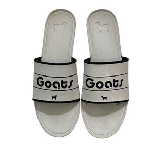 Goats Sandals Women's 9. 5 white black slides slip on shoes rubber